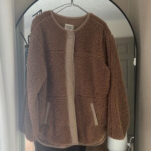 Abercrombie & Fitch Brown Fleece Jacket